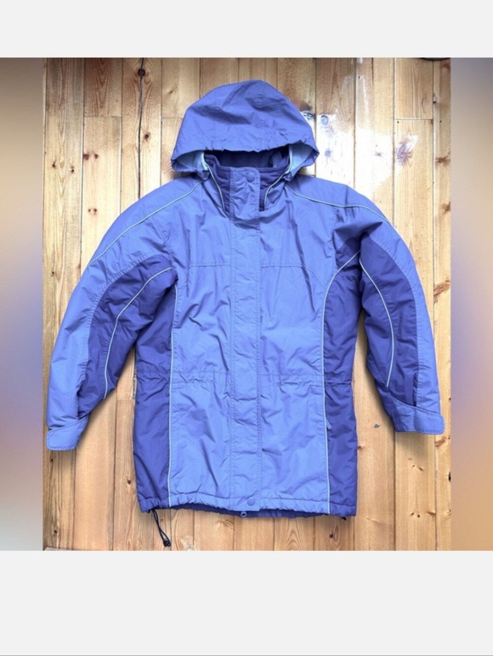 Vintage Columbia Women's Blue Hooded Ski Jacket - size S